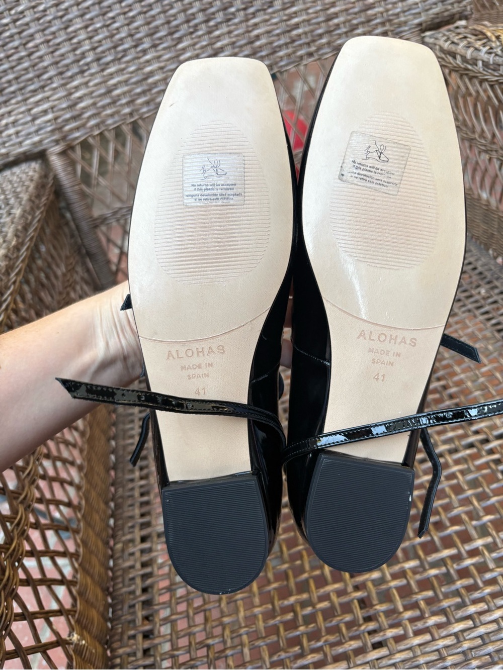 ALOHAS Luke Onix Black Leather Ballet Flats NEW - Picture 8 of 9
